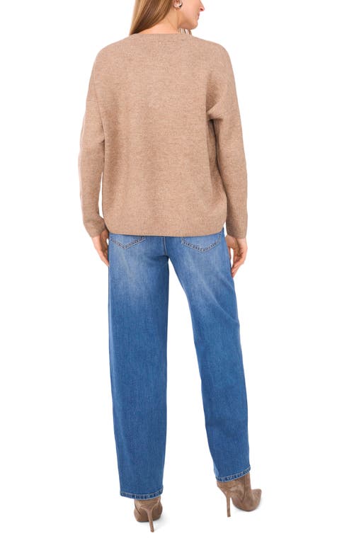 Vince Camuto Drop Shoulder V-neck Sweater In Brown