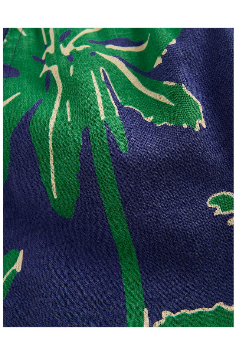 Kids' Linen & Cotton Shorts, Alternate, color, GREEN PALM TREES