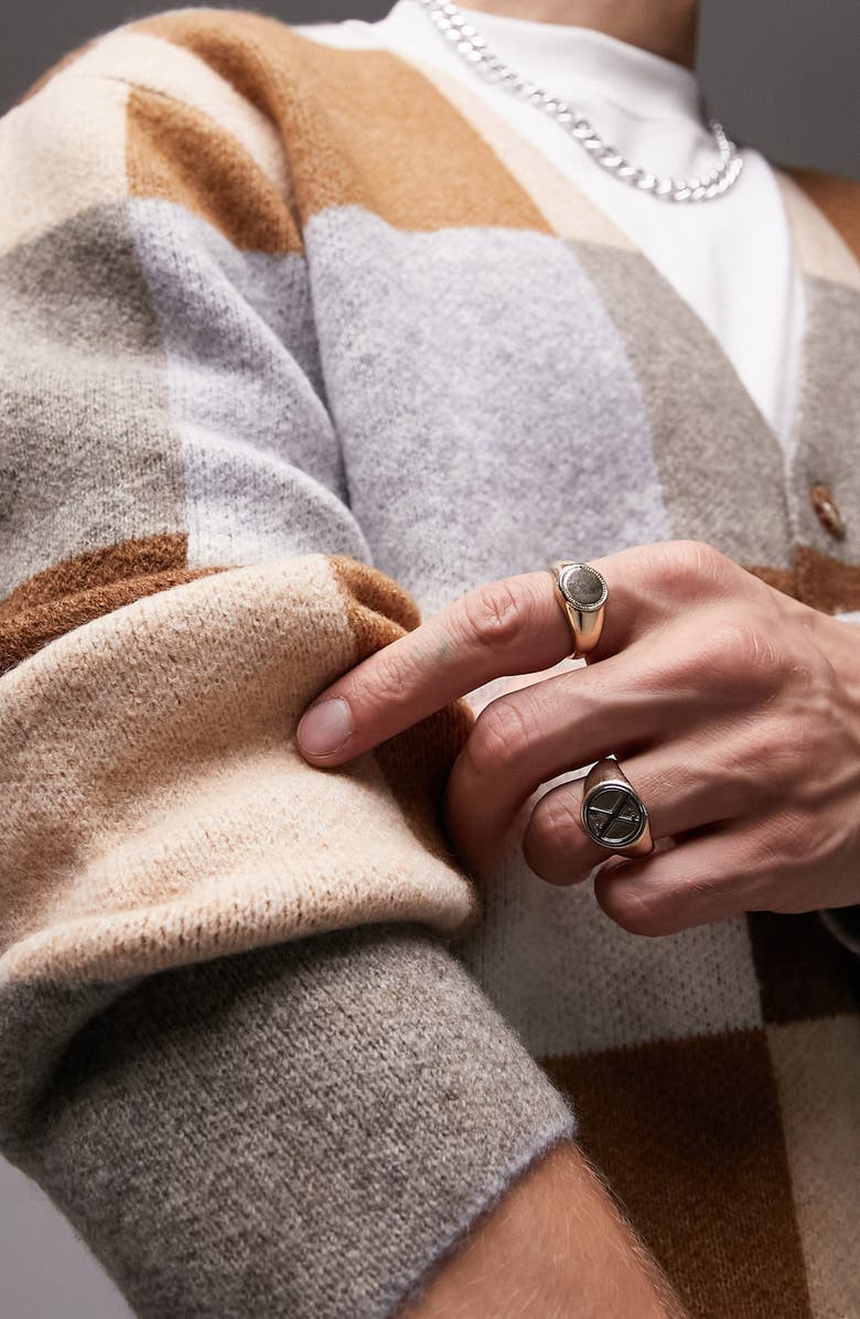 Topman Checkerboard Cardigan, Alternate, color,