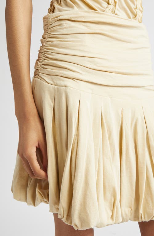 Renaissance Renaissance Qajar Pleated Bubble Hem Jersey Miniskirt In Yellow