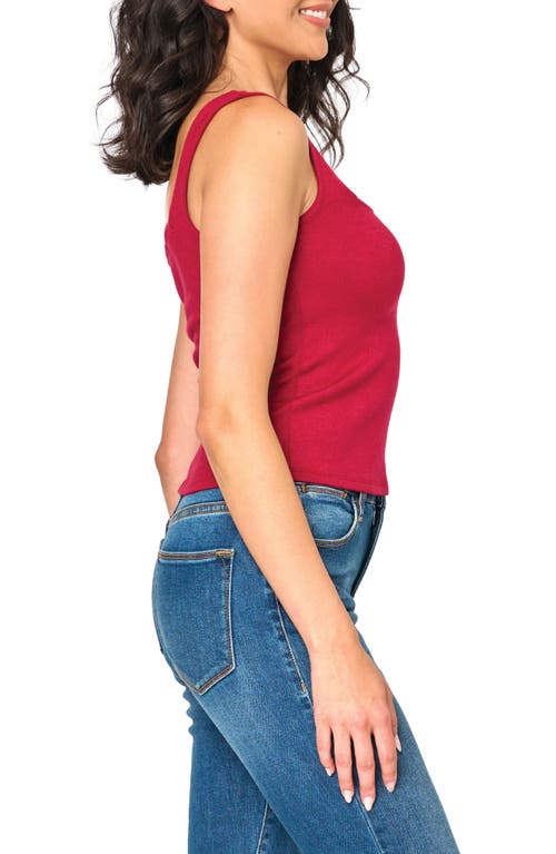 Gibsonlook Square Neck Sweater Tank In Red