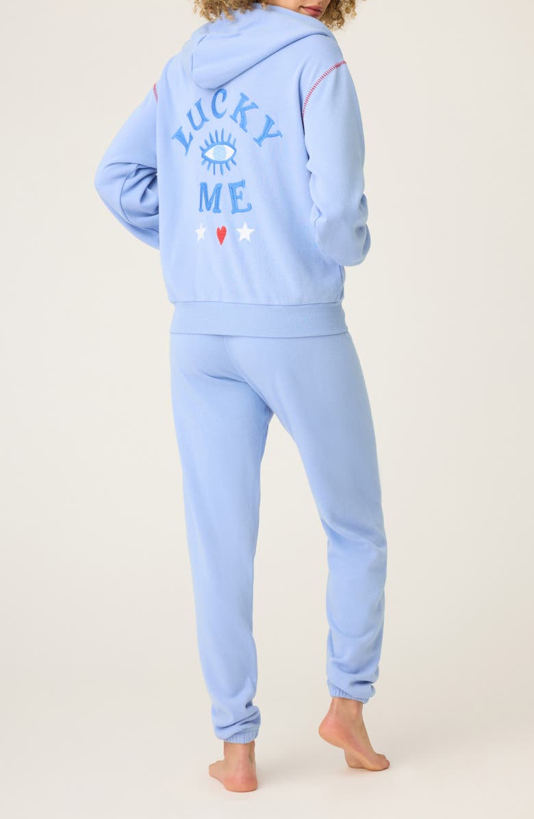 PJ Salvage Lady Luck Hooded Pajamas, Alternate, color, Peri