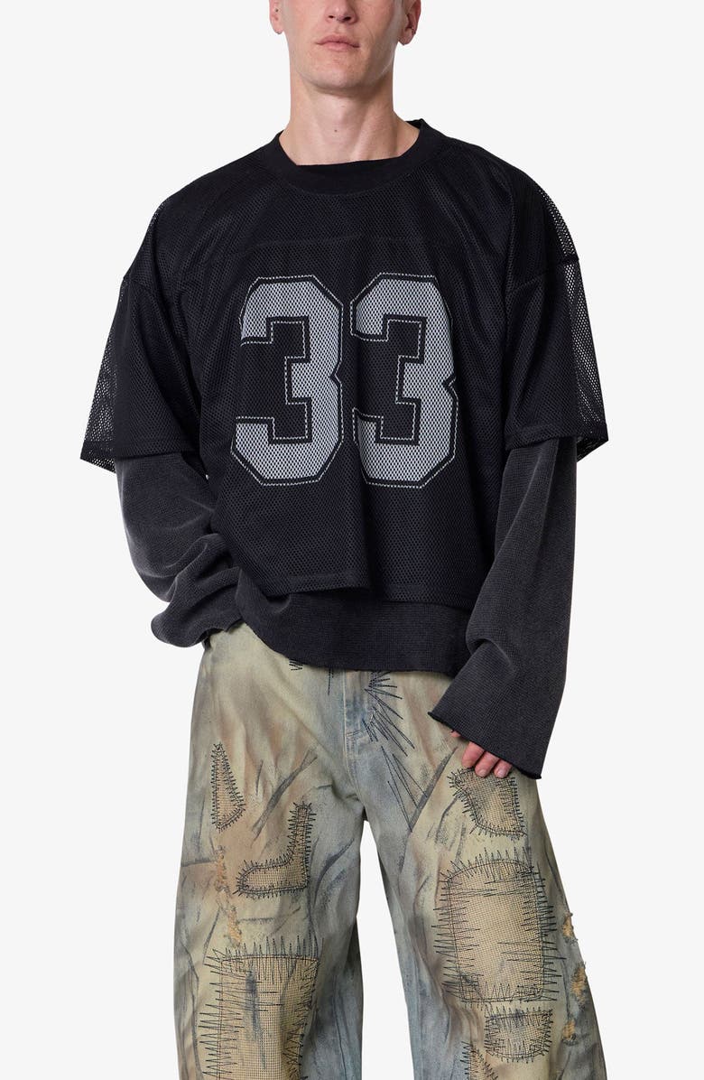 mnml Layered Look Mesh Football Jersey, Alternate, color, 