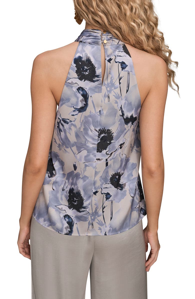 Donna Karan New York Floral Print Halter Top, Alternate, color, Vapor/ Tempest Multi