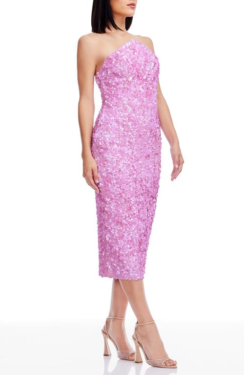 DRESS THE POPULATION DRESS THE POPULATION ETTA SEQUIN STRAPLESS COCKTAIL SHEATH DRESS 