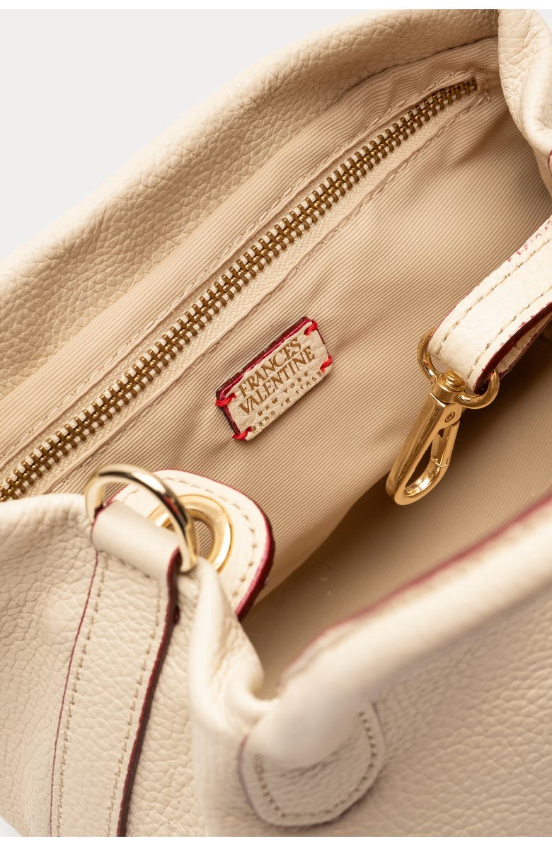 Frances Valentine Mini Sweet Pea Tumbled Leather Handbag, Alternate, color, Oyster