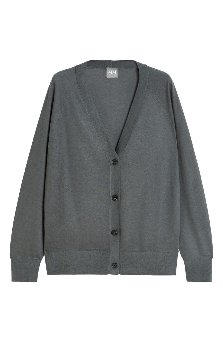 MM by Max Mara Clarino Wool & Cashmere Cardigan, Alternate, color, Dark Grey