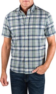 Tailor Vintage Plaid Short Sleeve Button-Down Shirt