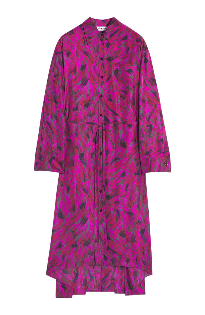 Lanvin PRINTED SHIRT DRESS WITH PLEATS, Alternate, color, 