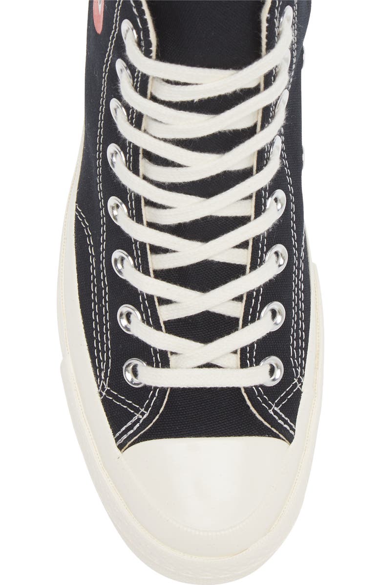 Comme des Garçons PLAY x Converse Chuck Taylor<sup>®</sup> All Star<sup>®</sup> Heart High Top Sneaker, Alternate, color,