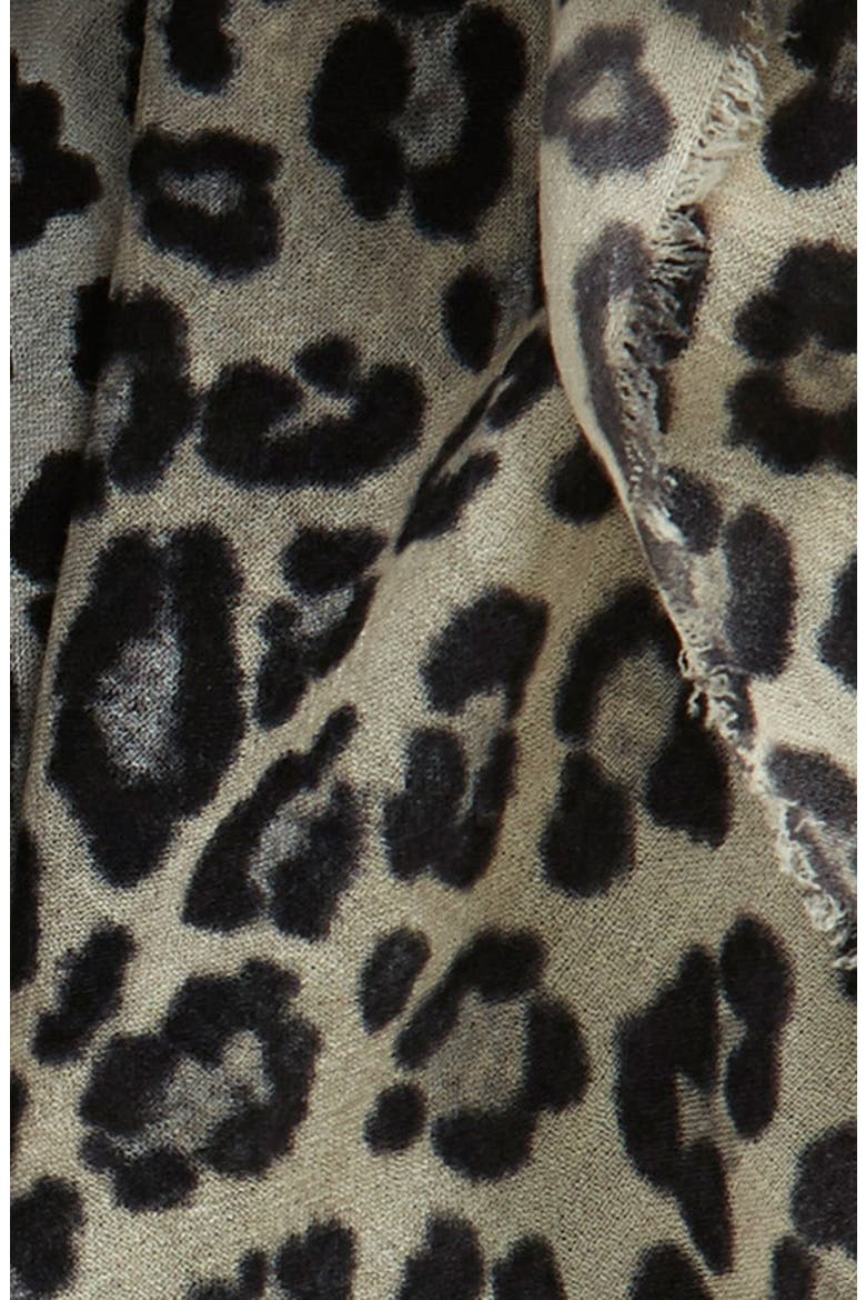 'Luxe Animal' Challis Scarf, Alternate, color, GREY COMBO