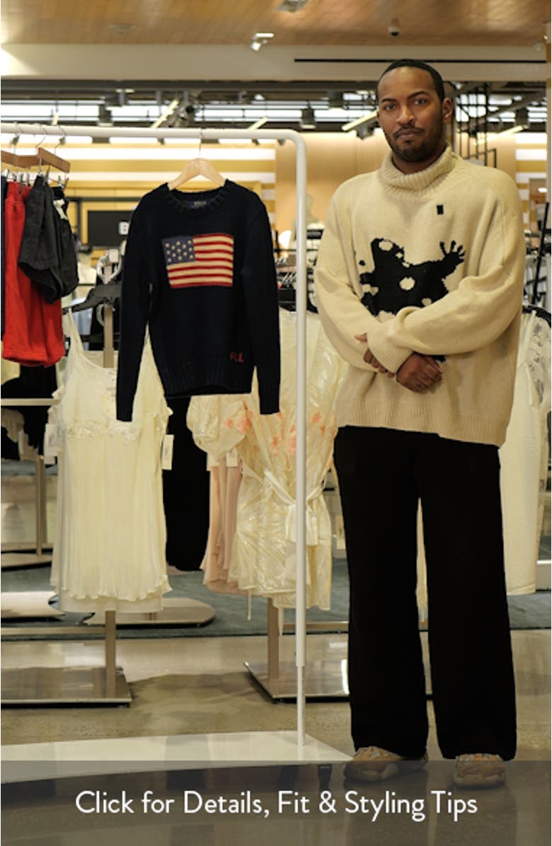 Kids' American Flag Cotton Crewneck Sweater, sales video thumbnail