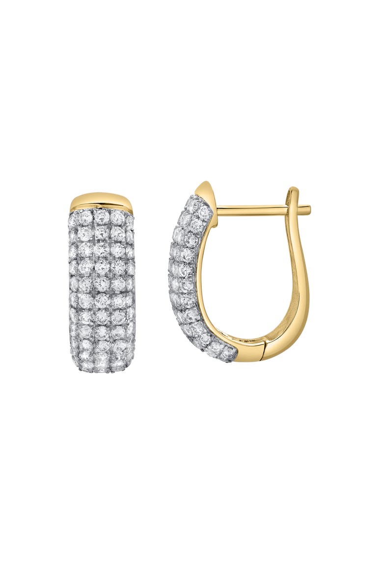 Ember Diamond Dome Huggie Hoop Earrings in 14K Gold, Main, color, 14K Yellow Gold