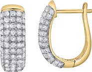 LuvMyJewelry Ember Diamond Dome Huggie Hoop Earrings in 14K Gold