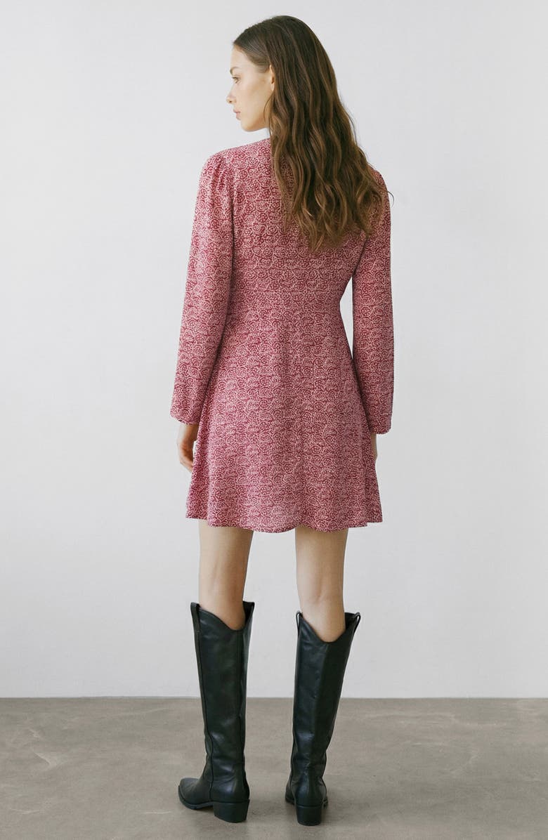 MANGO TEEN Print Long Sleeve Dress, Alternate, color, Red