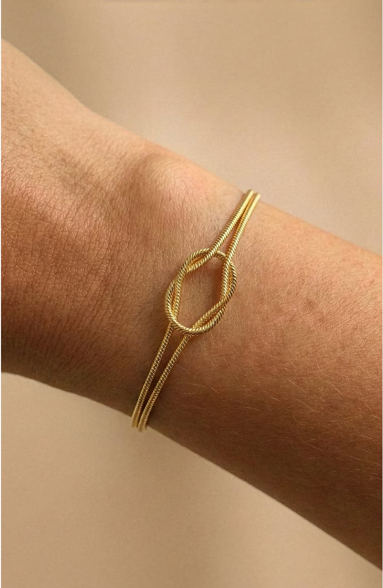 Mint & Lily Dainty Knot Bracelet, Alternate, color, Gold