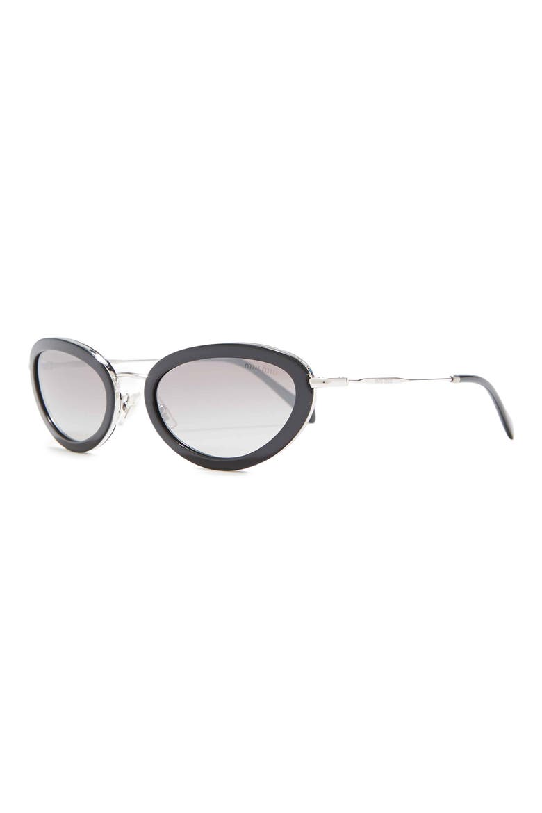 54mm Irregular Sunglasses, Alternate, color, BLACK