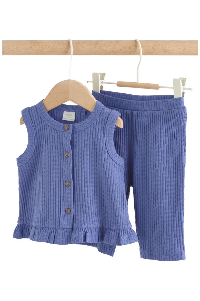 AOP Ribbed Vest & Pants Set, Alternate, color, BLUE