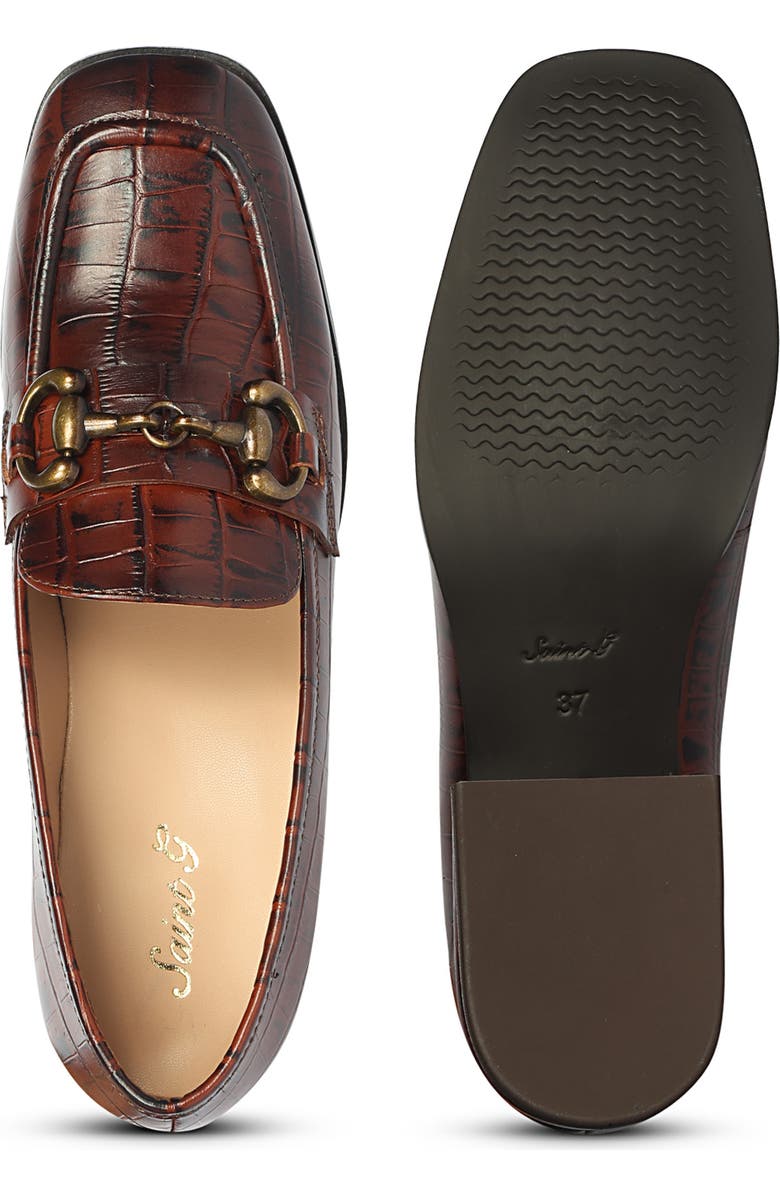 SAINT G Jacqueline Croc Embossed Loafer, Alternate, color, Chocolate