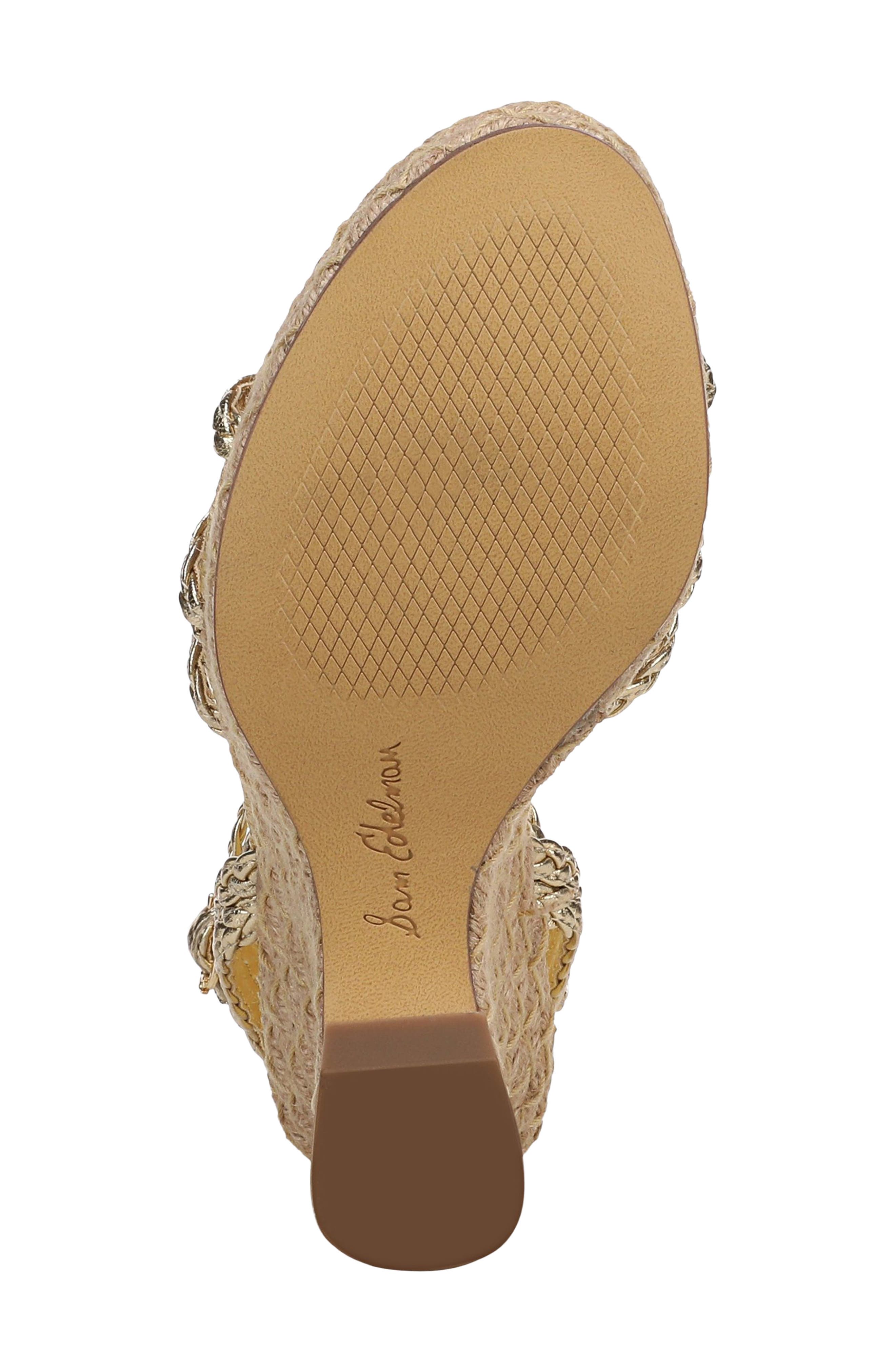 Mindie Espadrille Ankle Strap Platform Wedge Sandal, Alternate, color, AMBER GOLD
