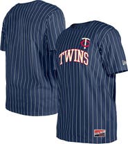 New Era Men's New Era Navy Minnesota Twins Throwback Pinstripe T-Shirt
