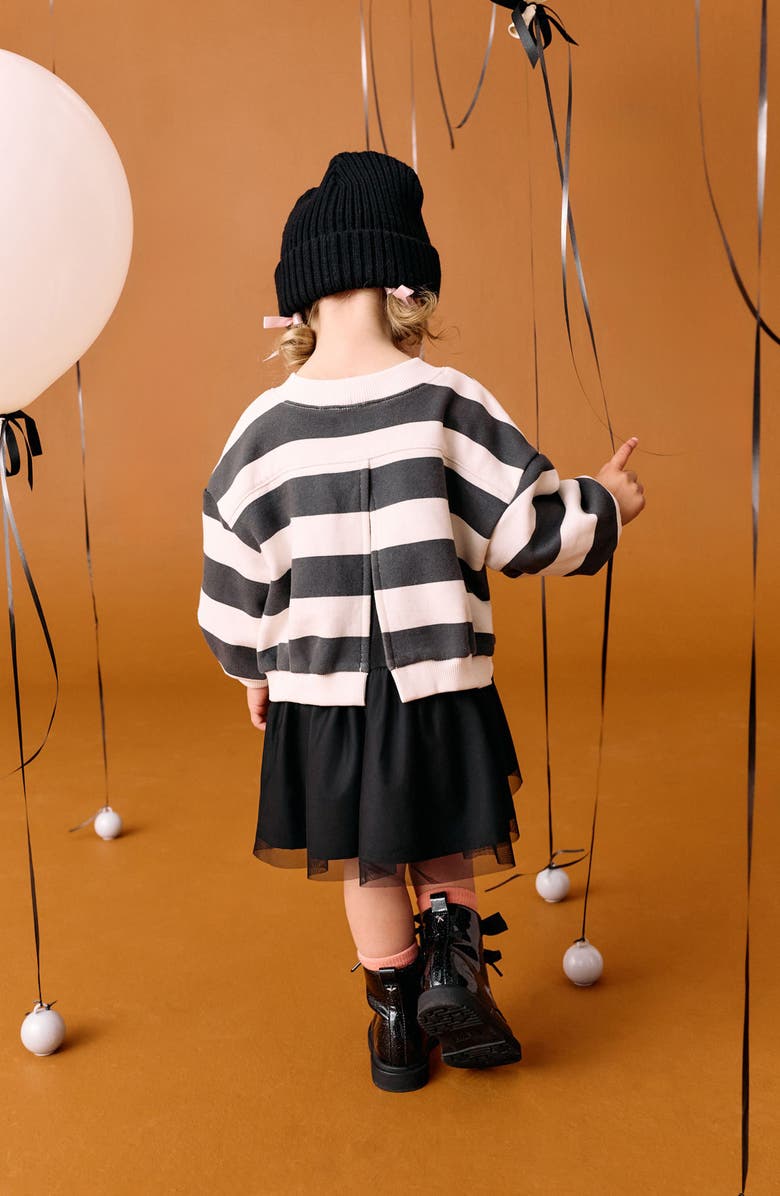 NEXT Kids' Halloween Appliqué Mixed Media Sweatshirt Dress, Alternate, color, Multi