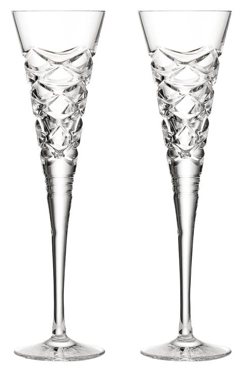 Winter Wonders Pinecone Champagne Flutes