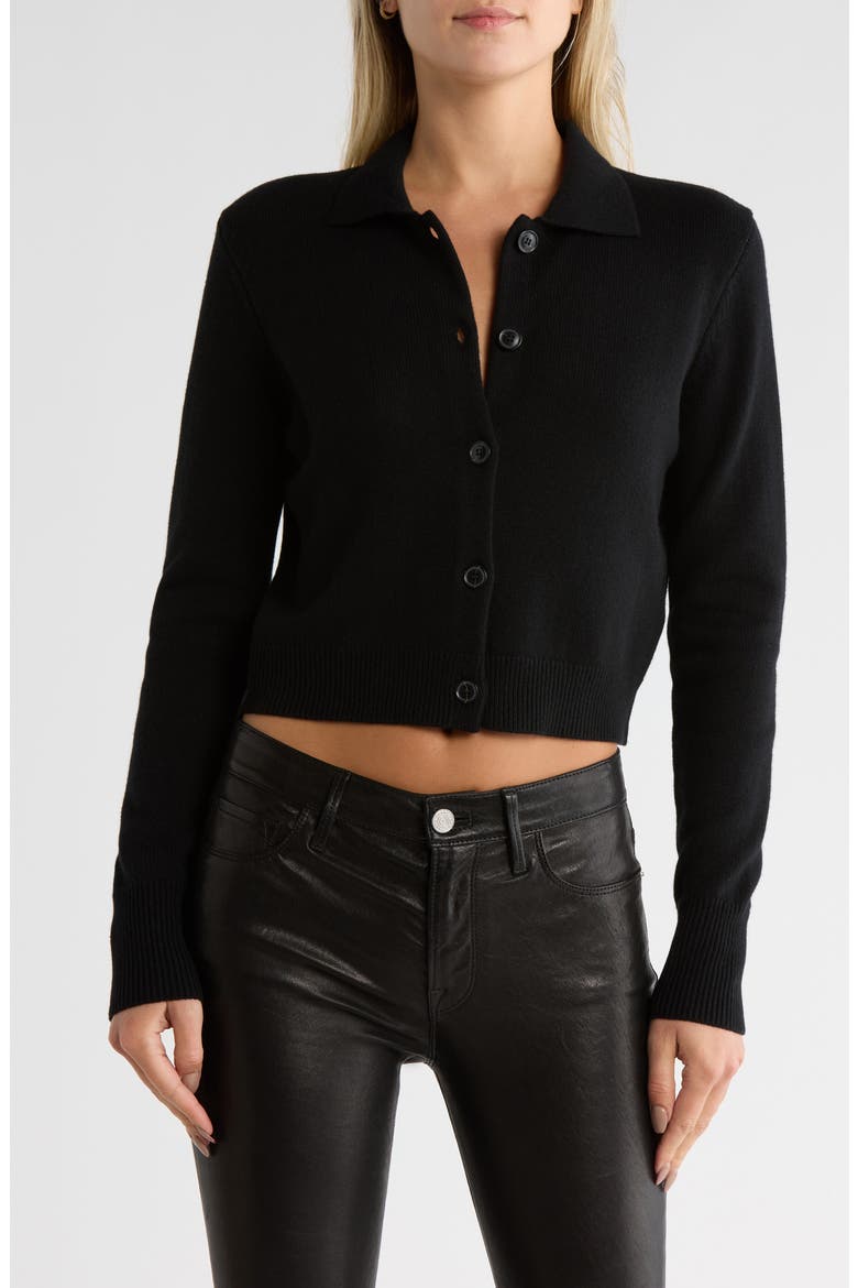 Cashmere Shrunken Cardigan, Main, color, BLACK