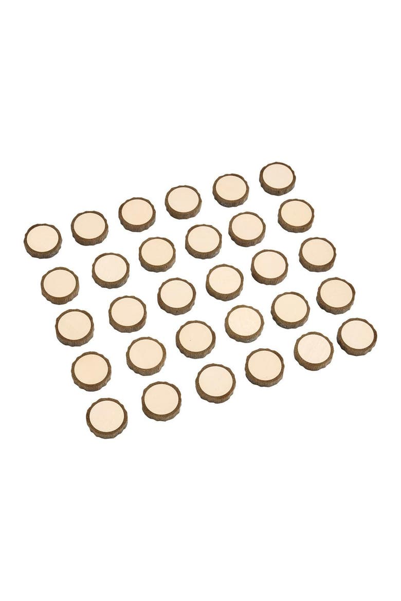 Magnetic Write-On Wood Cookies - 30 Pieces, Alternate, color, Brown