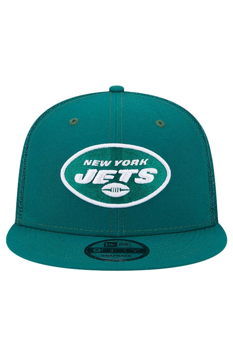 New Era Men's New Era Green New York Jets Main Trucker 9FIFTY Snapback Hat, Alternate, color, Green