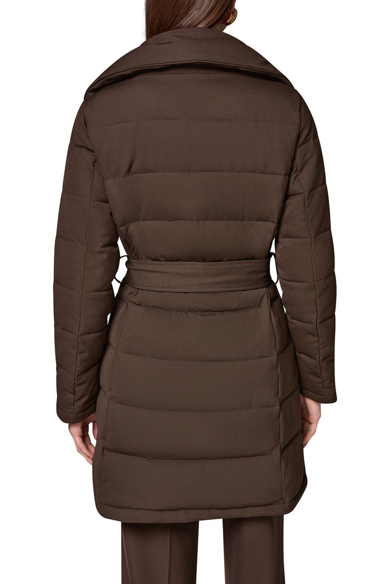 Water Resistant Belted Puffer Coat, Alternate, color, ESPRESSO