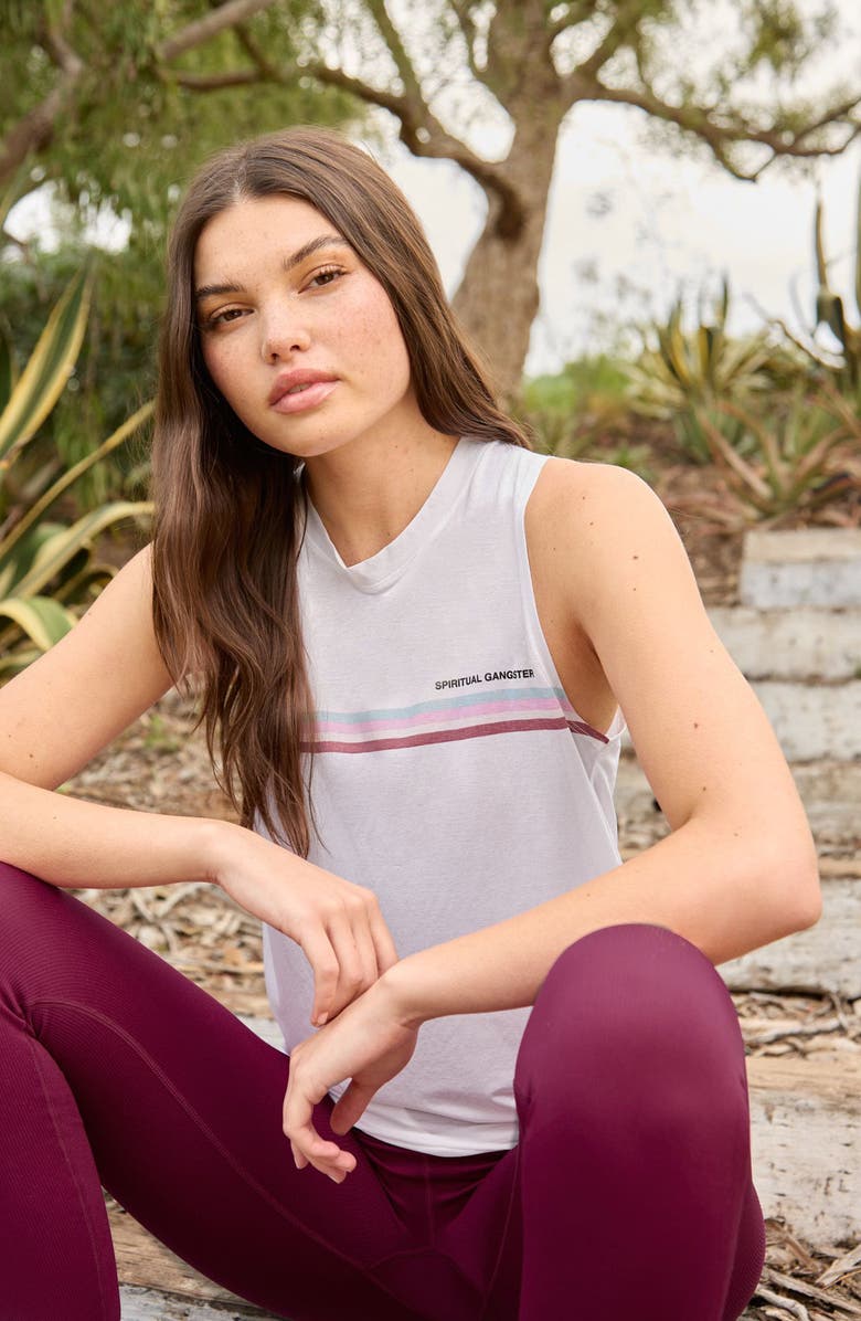 Spiritual Gangster Active Sheer Muscle Tee, Alternate, color, 