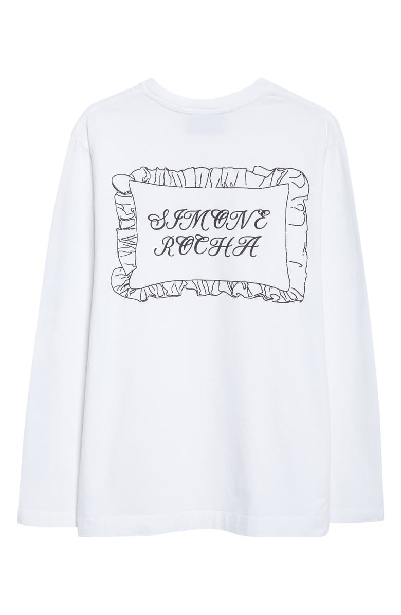 Simone Rocha Pillowcase Logo Print Long Sleeve T-Shirt, Alternate, color, White/ Black