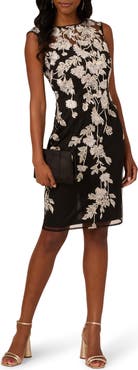 Adrianna Papell Border Embroidered Sheath Dress