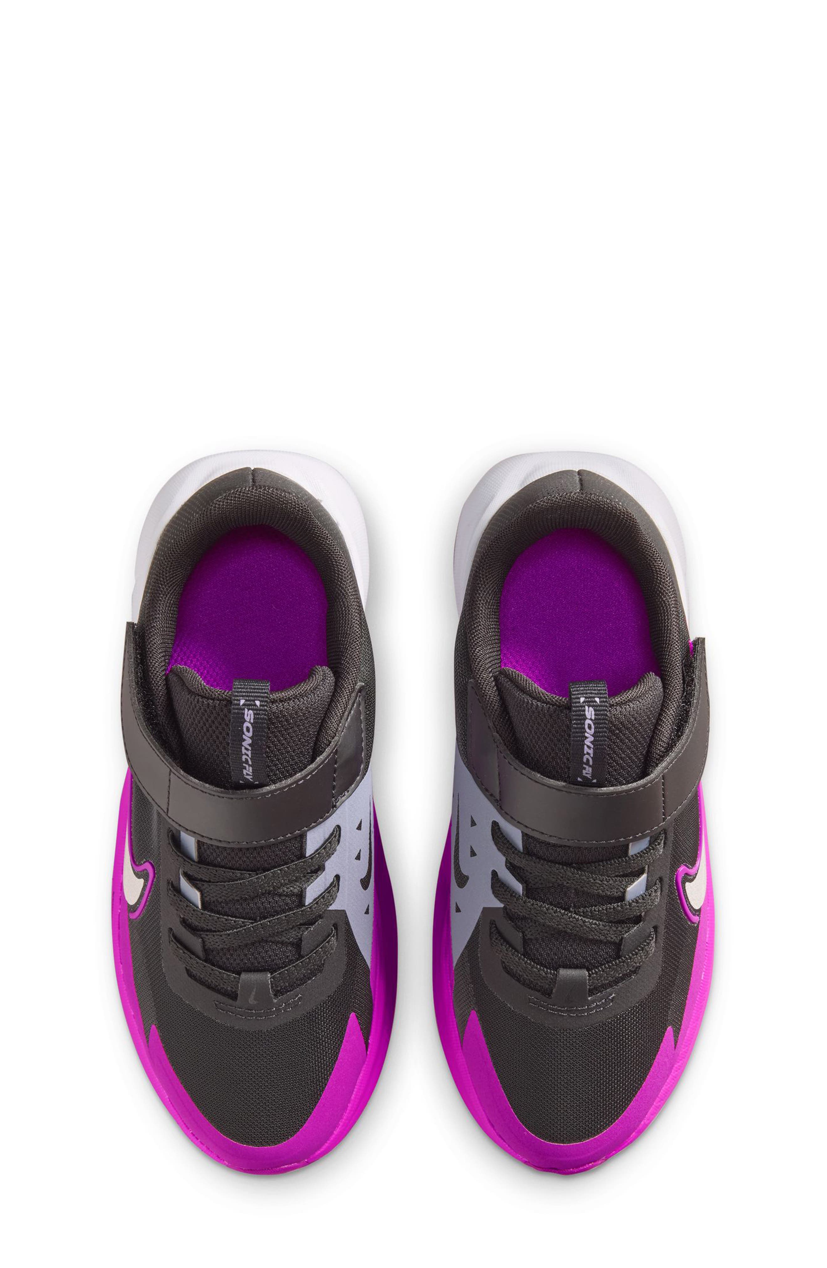 Nike Kids' Sonic Fly Running Shoe, Alternate, color, Black/ Silver/ Vivid Purple