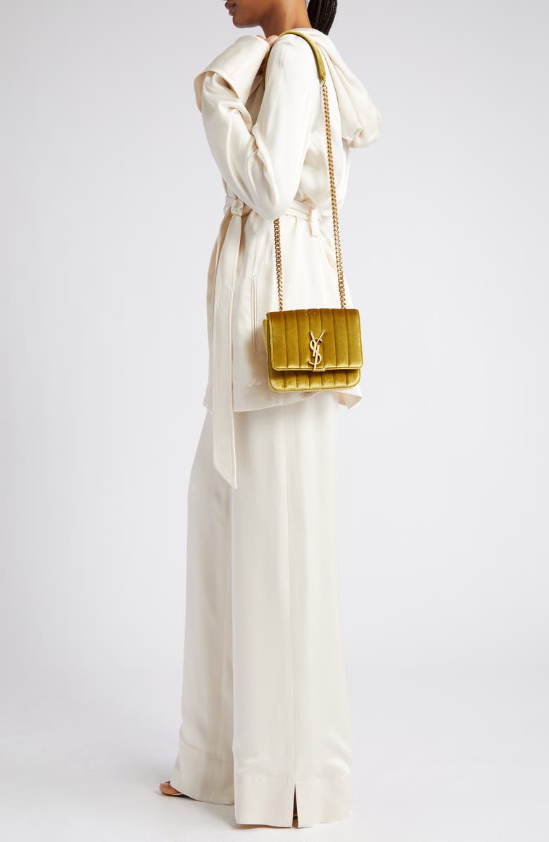Saint Laurent Small Vicky Velvet Crossbody Bag, Alternate, color,