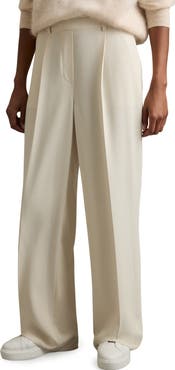 Reiss Eden Pleat Front Wide Leg Pants
