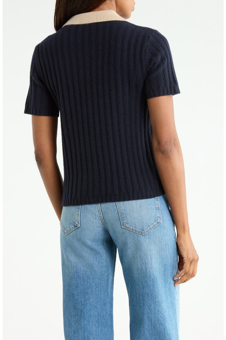 Contrast Trim Polo Sweater, Alternate, color, NAVY MULTI