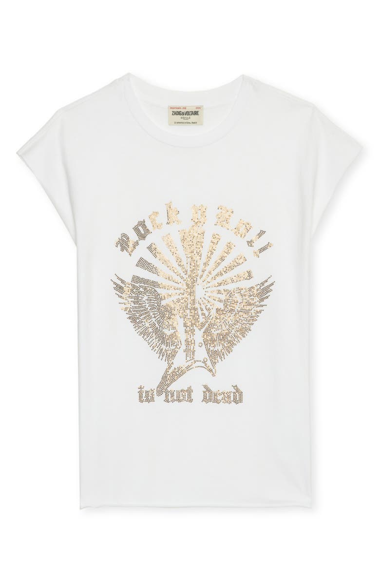 Zadig & Voltaire Cloe Rhinestone Embellished Guitar Wings T-Shirt, Alternate, color, 