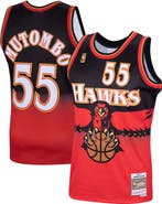 Mitchell & Ness Men's Mitchell & Ness Dikembe Mutombo Scarlet Atlanta Hawks Hardwood Classics Swingman Jersey