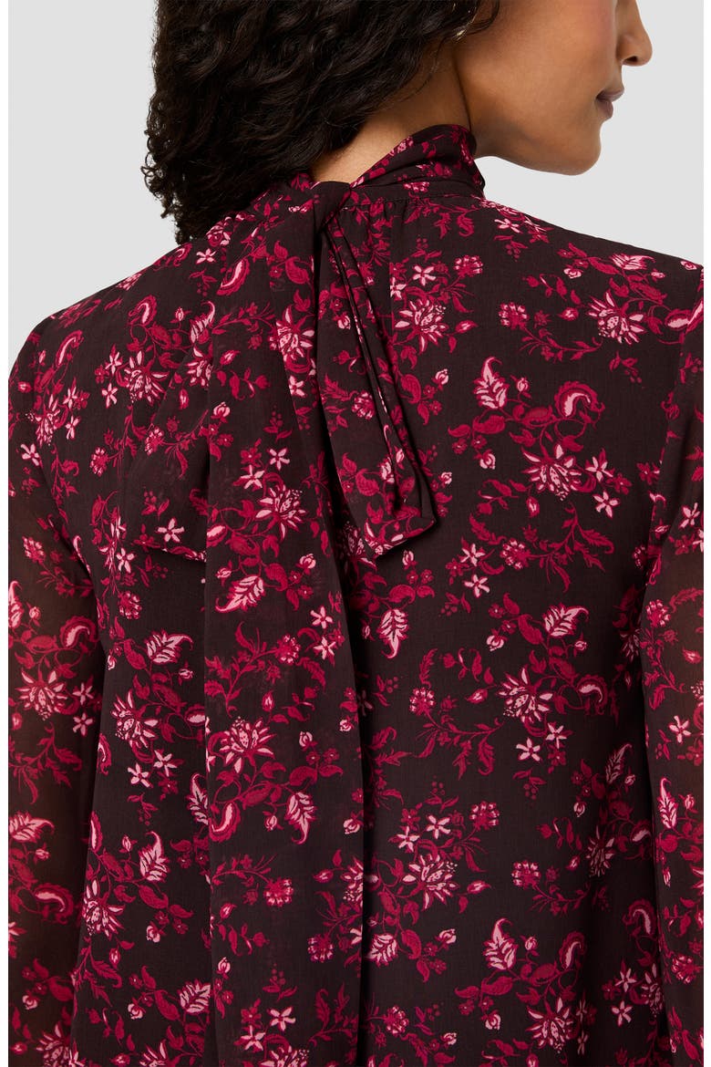 Marina Tie Neck Chiffon Top, Alternate, color, AURORA FLEUR