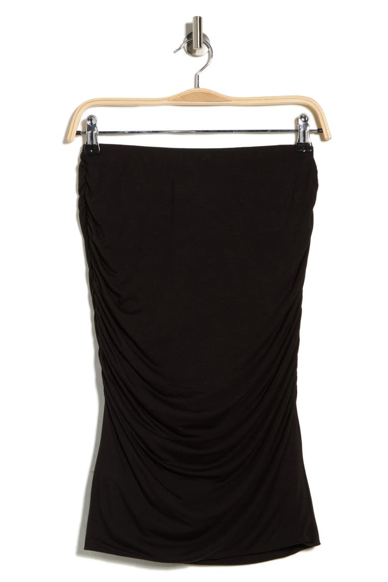 Ruched Stretch Modal Midi Skirt, Alternate, color, BLACK