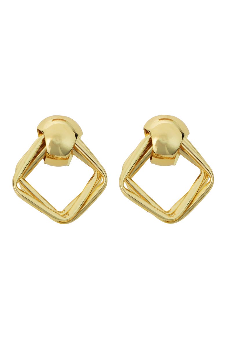 Square Doorknocker Earrings, Main, color, GOLD