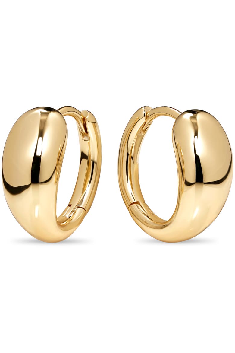 Teardrop Hoop Earrings in Gold Plated Sterling Silver, Main, color, Yellow Gold