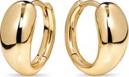 DEVATA Teardrop Hoop Earrings in Gold Plated Sterling Silver