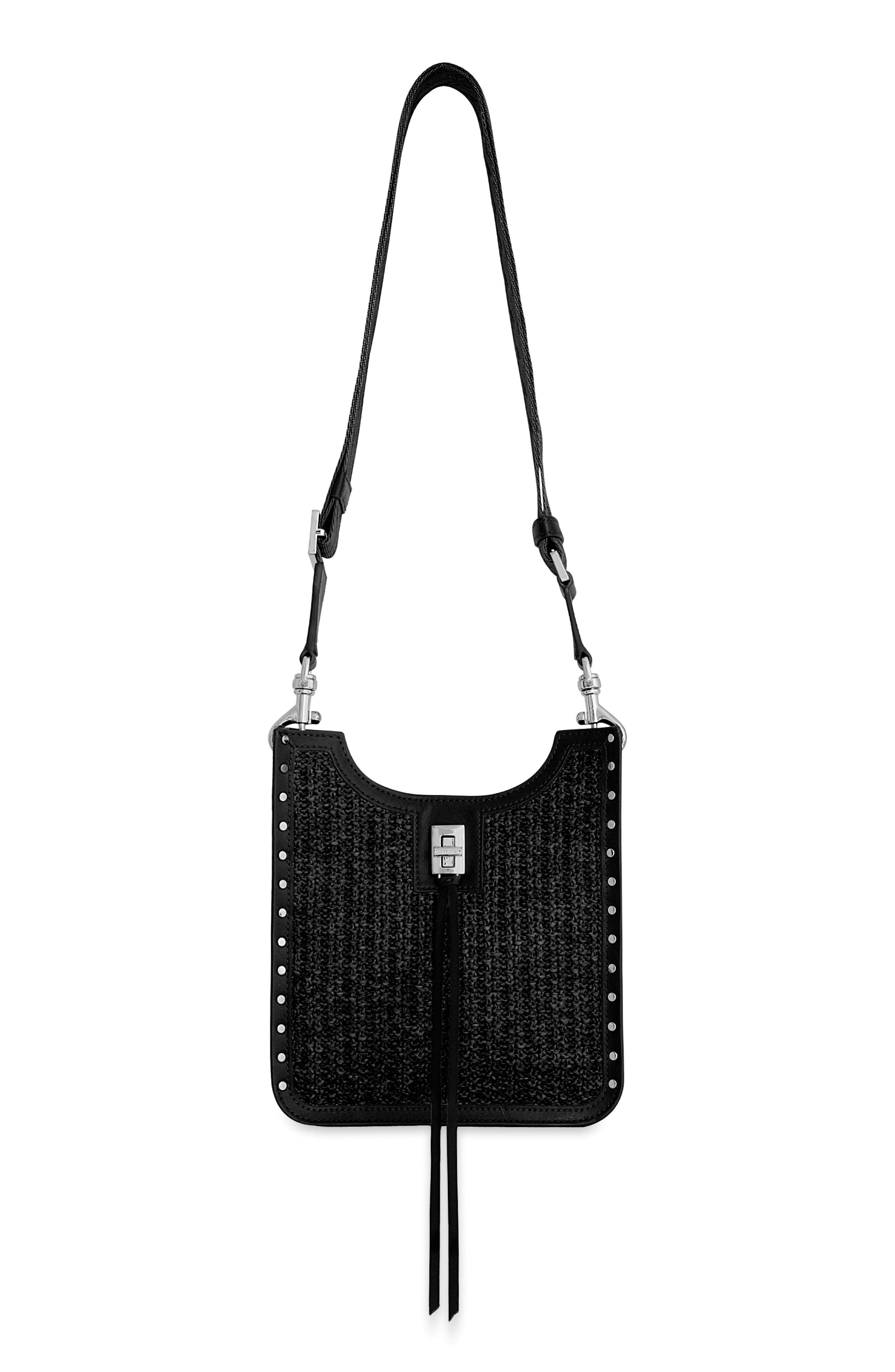 Rebecca Minkoff Mini Darren Feed Crossbody Bag, Main, color, Black/ Black