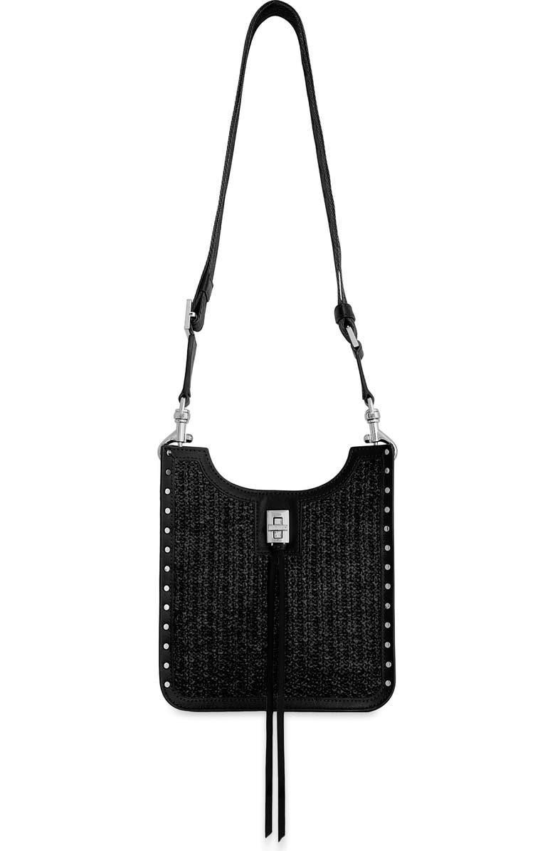 Rebecca Minkoff Mini Darren Feed Crossbody Bag, Main, color, Black/ Black