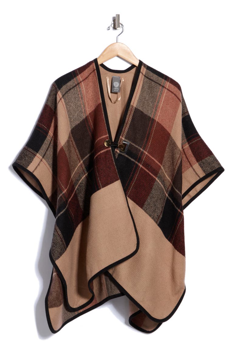 Plaid Reversible Topper, Main, color, BLACK SPICE