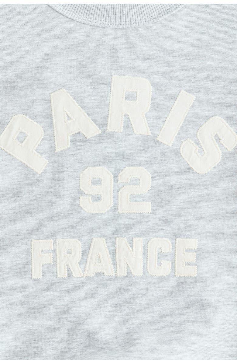 H&M Motif-detail Sweatshirt, Alternate, color, Light Gray Melange/Paris