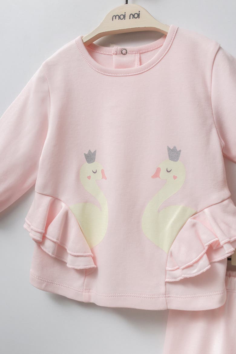 Swan Ruffle Outfit Set, Alternate, color, Pink